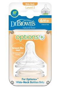 Dr Browns Dr. Brown's 3. Seviye Options Geniş Ağız Biberon Emziği 6 Ay Ikili Paket