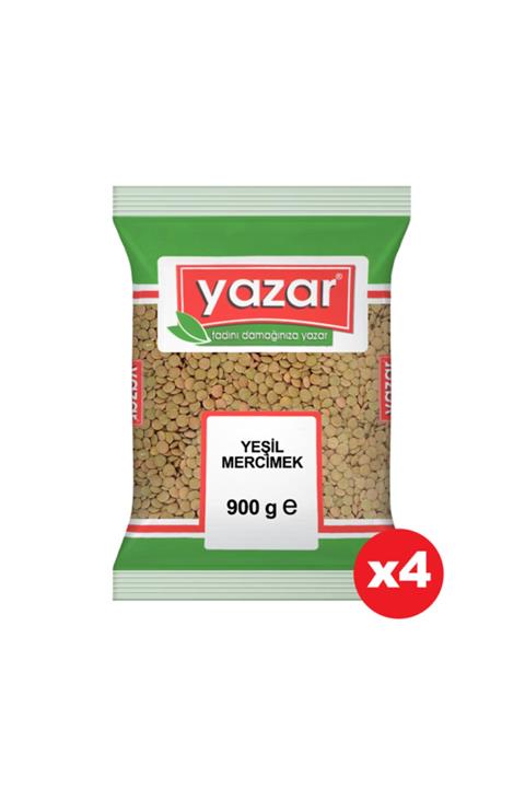 YAZAR Yeşil Mercimek 900 Gr. X 4 Adet