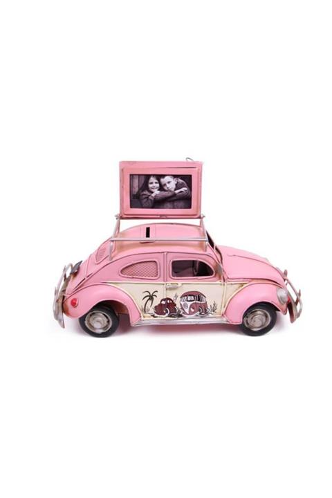 Berrinstore Dekoratif Metal Araba Çerçeveli Kumbaralı Biblo