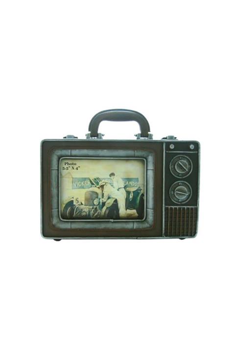 Berrinstore Dekoratif Metal Çerçeve Televizyon Temalı Vintage Hediyelik