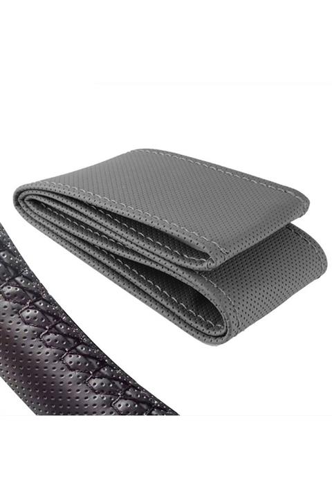 Universal Direksiyon Kılıfı Deri Sarmal Dikmeli Direksiyon A+kalite Noktalı Gri