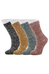 Moyra Socks 4'lü Nopeli Renkli Kışlık Kadın Çorabı