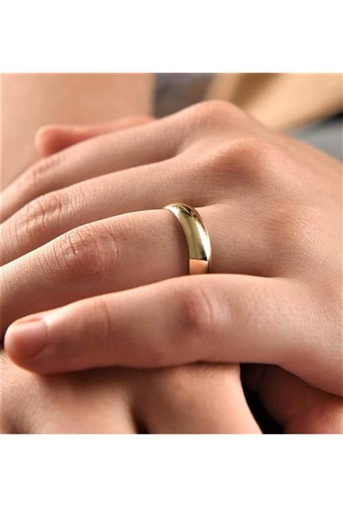 GÜLER TİCARET Altın Düz Bombeli Alyans