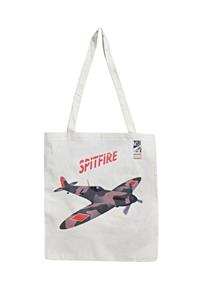 MSÖ Air & Space Museum Gift Shop Unisex Krem Spitfire Uçak Tasarımlı Ham Bez Çanta