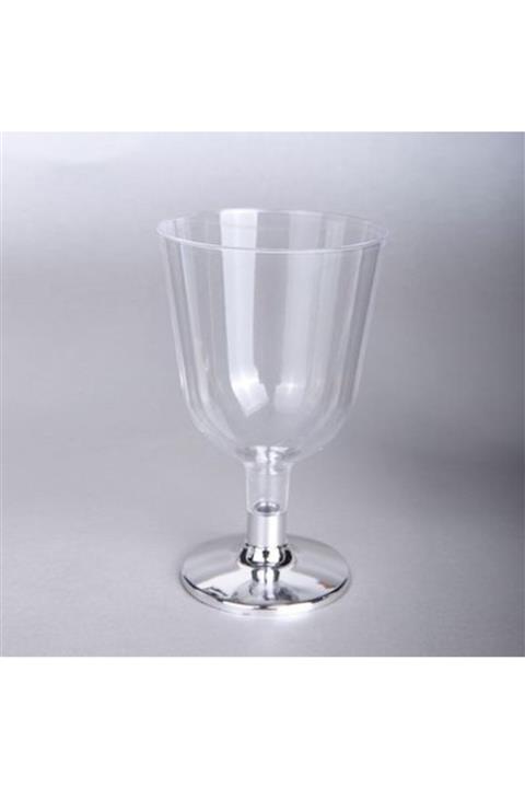 BALONCU PARTY DÜNYASI Ayaklı Plastik Kadeh Gümüş 150 cc 6 'lı