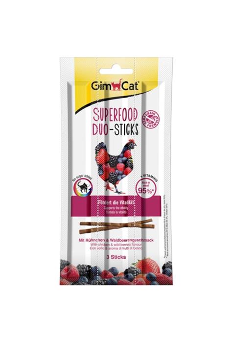 Gimcat Superfood Duo Sticks Tavuklu Yaban Mersinli Kedi Ödül Çubuğu 3lü 15gr