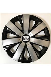 HMNL Seat Leon 15'' Inç Gri - Siyah 4lü Set Jant Kapağı Çelik Jant Görünümlü