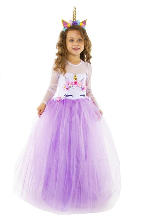 Moda Sitesi Ünicorn Kostüm Kız Çocuk Ünicorn Elbisesi
