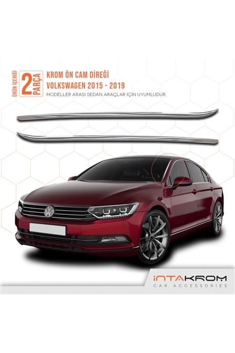 İntachrom Volkswagen Passat B8 Krom Ön Cam Direği 2 Parça 2015 - 2019