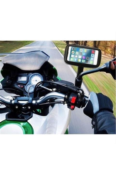 Kastel Motosiklet Xl Boy Suya Dayanıklı Ayna Bağlantılı Telefon Tutucu