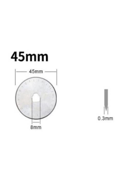 SINGLE PATCH 45 mm Yuvarlak Bıçak Rulet Döner Disk Kumaş Karton Kesici 10 Adet Yedek Bıçak
