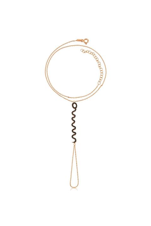 Gümüş Tezgahi 925 Ayar Gümüş Siyah Taşlı Yılan Şahmeran Bileklik