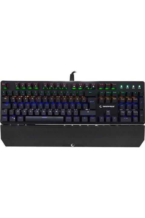 Rampage Kb-r81 Rocket Mavi Switch Gökkuşağı Rgb Şeritli Metal Yüzey Mekanik Gaming Oyuncu Klavye