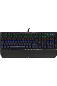 Rampage Kb-r81 Rocket Mavi Switch Gökkuşağı Rgb Şeritli Metal Yüzey Mekanik Gaming Oyuncu Klavye