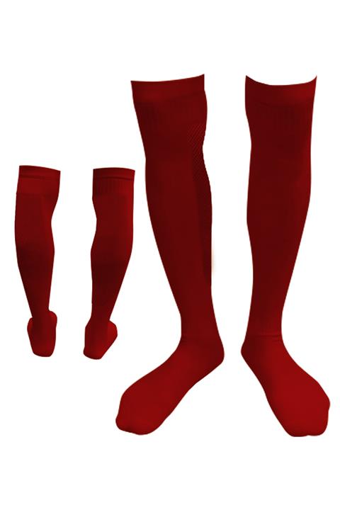 Vee Unisex Kırmızı Profesyonel Fileli Futbol Çorabı