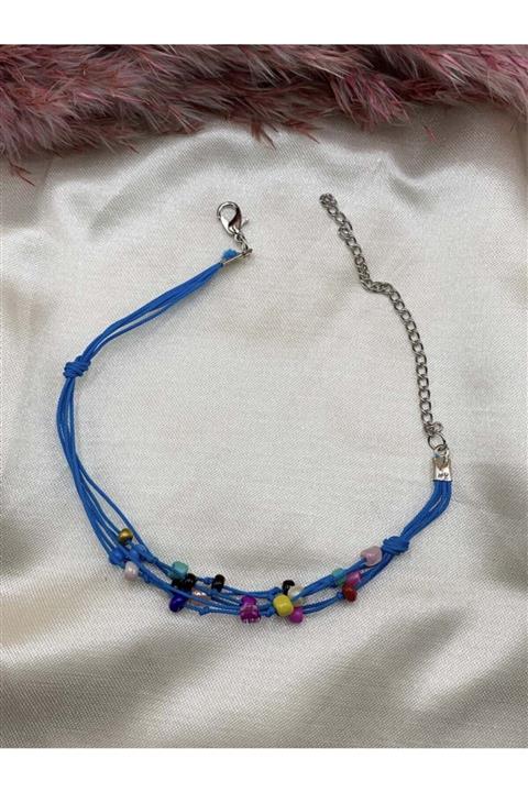 Eylülün Takısı Mavi Ipli Boncuklu Halhal