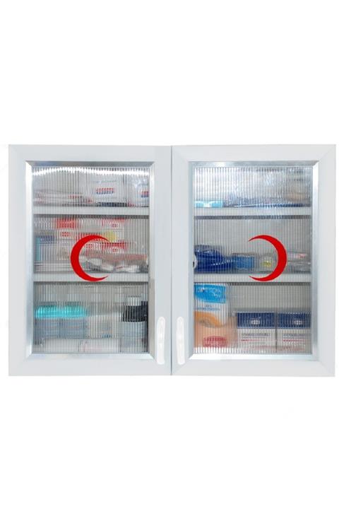 Geseus Çelik Ayna Çift Kapaklı Büyük Ecza İlk Yardım Dolabı 846