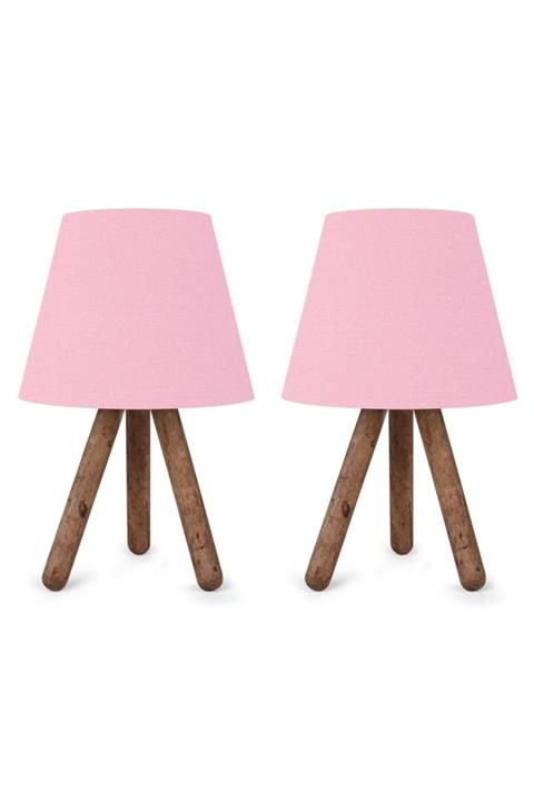 Supply Home Ahşap Ayaklı Pembe Pvc Başlık 2' Li Avize