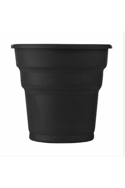 Partiyeri Renkli Sert Plastik Siyah 25 Li Paket Bardak 200 Cc