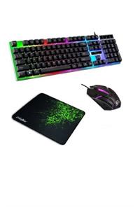 CNK 4in1 Klavye Mause Ve Razer Mausepad Gamer Set Pubg Oyuncu Klavye