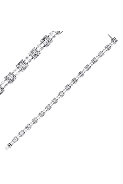 Barok Diamond Pırlanta Su Yolu Bileklik 4.48 Ct. F Vs 18k