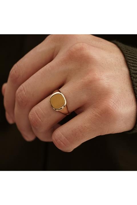 ALTINTAŞ KUYUMCULUK Kaplan Gözü Taşlı Zarif Altın Yüzük