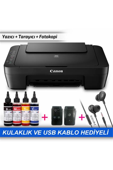 Canon Pıxma E414 Tıpalı Kartuşlu Çok Fonksiyonlu Yazıcı (dolan Kartuşlu)