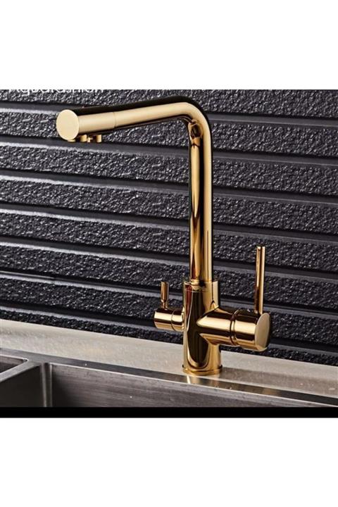 Prima Altın Renk Mutfak Evye Arıtmalı Batarya