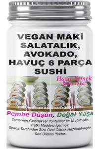 SPANA Vegan Maki Salatalık, Avokado, Havuç 6 Parça Sushi Ev Yapımı Katkısız 330gr