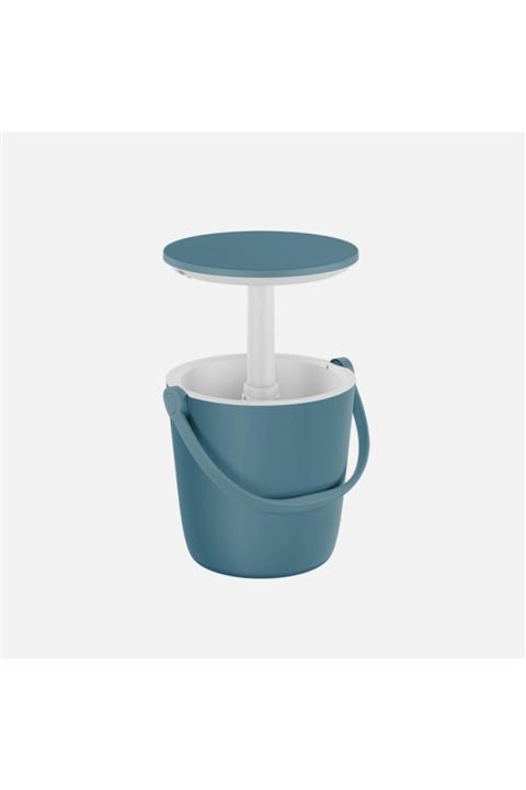 shopmekan Soğutucu Bar Kamp Piknik Masası 38x38x37-60 Cm Mavi