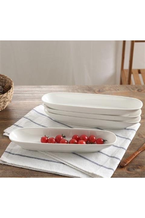 ACAR Porselen Kayık Tabak 27.5 Cm 4 Parça