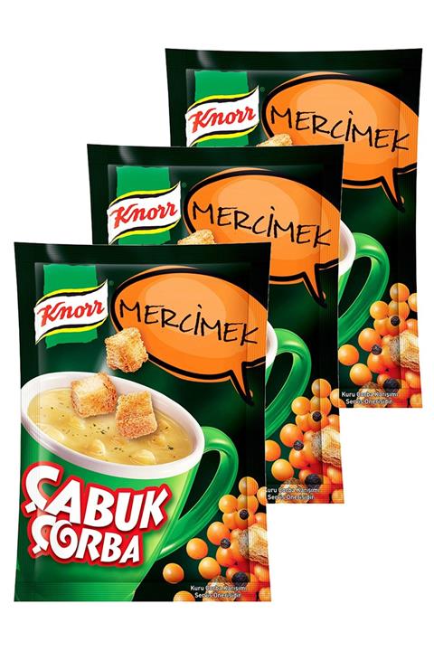 Knorr Çabuk Mercimek Çorbası 22 gr. Üçlü Set