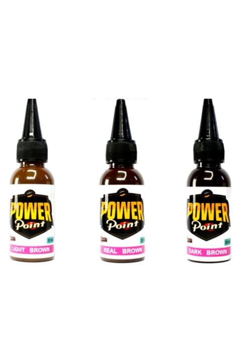 POWER POINT Kalıcı Makyaj Boyası Kaş Rengi Seti 3 Farklı Renk Power Point Usa 25 Ml