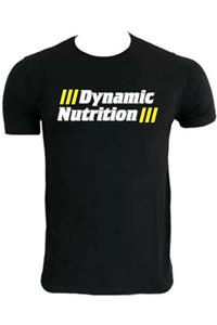 Dynamic Nutrition Dynamic Siyah %100 Pamuk Bisiklet Yaka Kısa Kollu Baskılı T-shirt