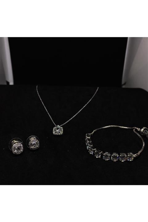 Favorim takı Kadın Zirkon Taş Üçlü Set