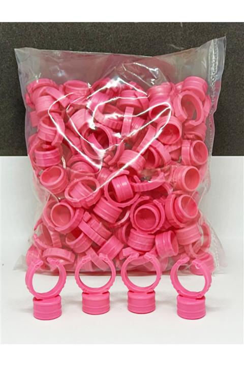 ARMONİKONYA Fuşya 50 Adet Microblading Kalıcı Makyaj Boya Koyma Potu Yüzük