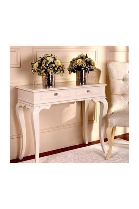 Wooding 120 Cm Çekmeceli Masif Krem Lake Rustik Dresuar