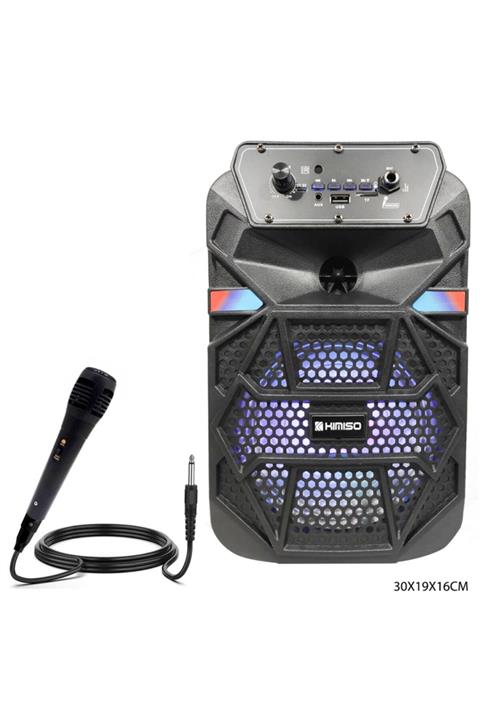 KİMİSO Seyyar Anfi El Mikrofonlu 16cm 8w Bt/usb/sd Ledli Qs-2603