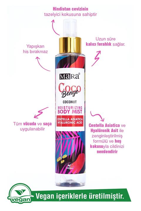 Mara Coco Bongo Centella Asiatica Ve Hyalüronik Asit Içeren Vücut Spreyi 150 ml