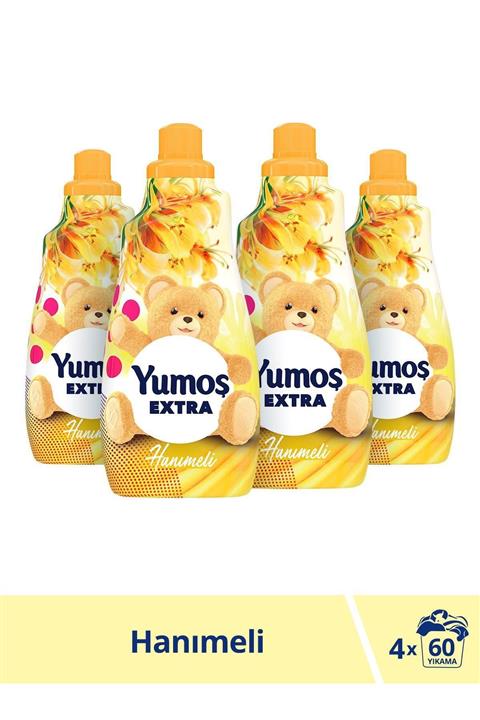 Yumoş Extra Hanımeli Konsantre Çamaşır Yumuşatıcı 1440 ml 60 Yıkama X 4 Adet