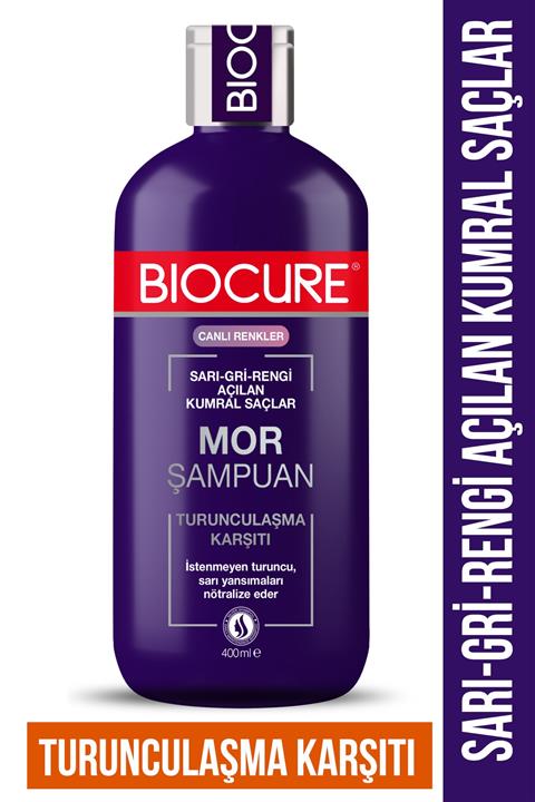 Biocure Dht Blocker Turunculaşma Karşıtı Mor Şampuan / Sarı-gri-rengi Açılan Kumral Saçlar Için 400 Ml.