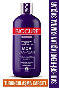 Biocure Dht Blocker Turunculaşma Karşıtı Mor Şampuan / Sarı-gri-rengi Açılan Kumral Saçlar Için 400 Ml.