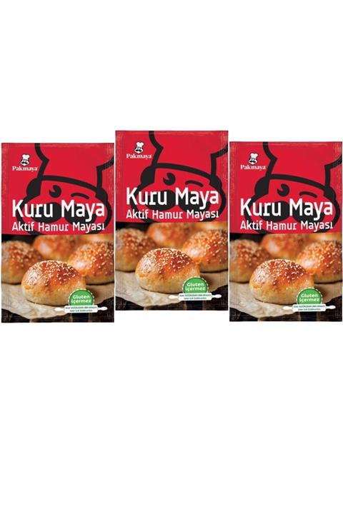 Pakmaya Aktif Kuru Hamur Mayası 100 Gr 3 Paket Skt:10.2021