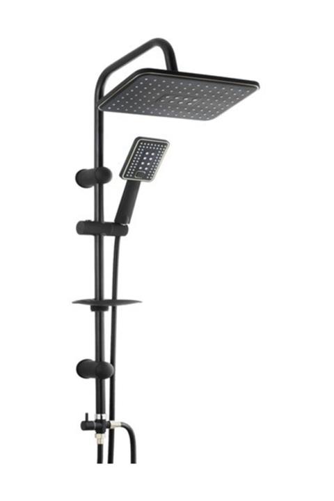 Lider Zion Kopenhag Siyah Robot Duş Seti, Tepe Yağmurlama Siyah Duş Seti