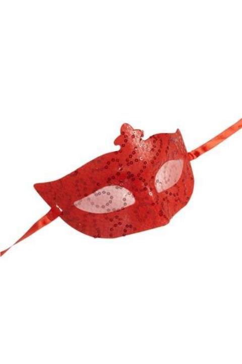 Parti Dünyası Payetli Kırmızı Maske