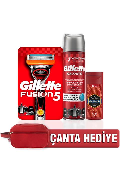 Gillette Fusion Power Tıraş Makinesi+Jel+Duş Jeli Çanta