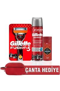 Gillette Fusion Power Tıraş Makinesi+Jel+Duş Jeli Çanta