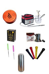 Camp & Shisha Kefo Bombus Çantalı Nargile Takımı + Çelik Ocak + 1kg Kefo Gold + Kefo Ember + Rulo Folyo + 50 Sipsi