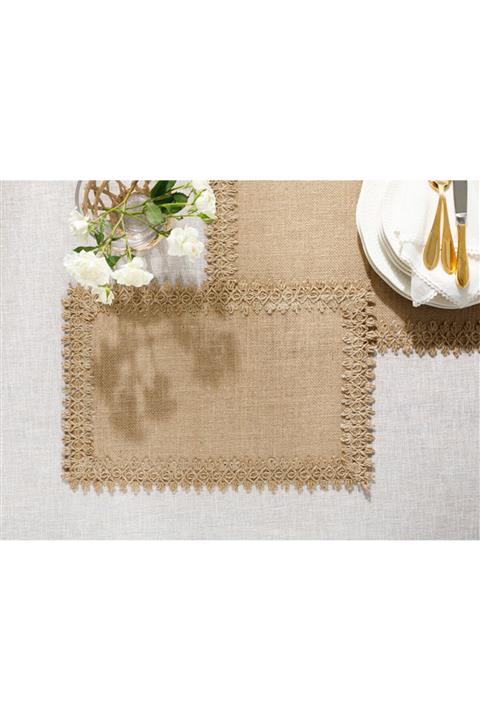 English Home Lena Jüt 2'li Amerikan Servis 30x45 Cm Bej