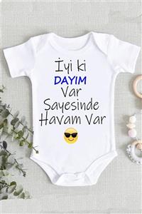 Limon Bebek Iyi Ki Dayım Var Sayesinde Havam Var Baskılı Zıbın Body